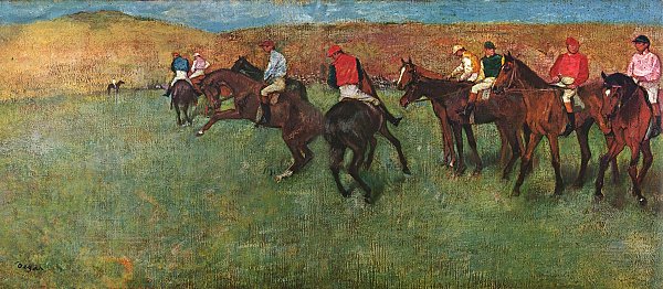 Edgar Degas Pferderennen vor dem Start