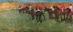Edgar Degas Pferderennen vor dem Start Wandbild