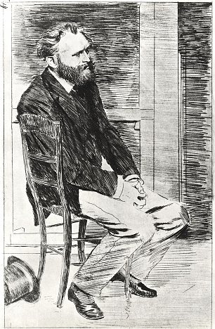 Edgar Degas Portrait des Edouard Manet 4 Wandbild