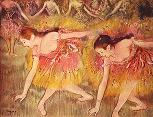 Edgar Degas Sich verbeugende Taenzerinnen Wandbild