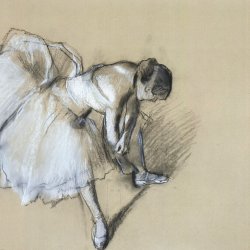 Edgar-Degas-Sitzende-Taenzerin-ihr-Schuhband-knuepfend