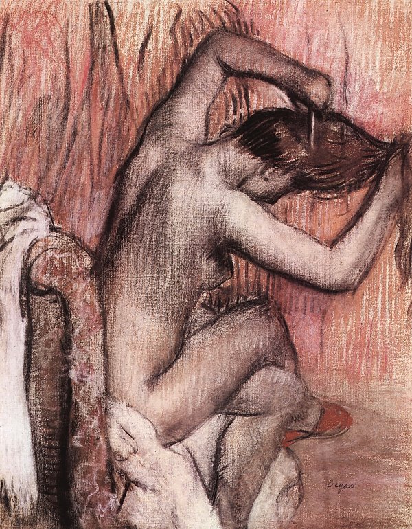 Edgar Degas Sitzender Akt beim Kaemmen