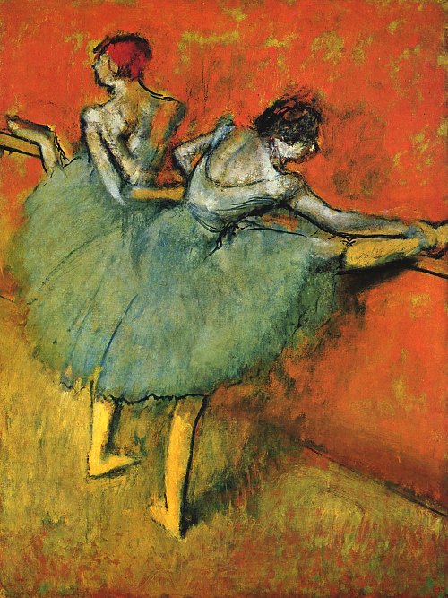 Edgar Degas Taenzerinnen an der Stange 1 Wandbild