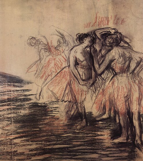 Edgar Degas Taenzerinnen auf der Buehne 2 Wandbild