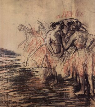 Edgar Degas Taenzerinnen auf der Buehne 2 Wandbild