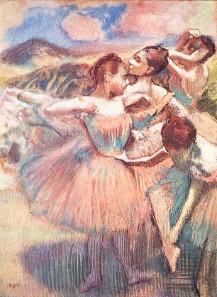 Edgar Degas Taenzerinnen in einer Landschaft Wandbild
