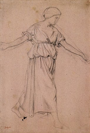 Edgar Degas Trompetenblasender Engel im Profil Wandbild