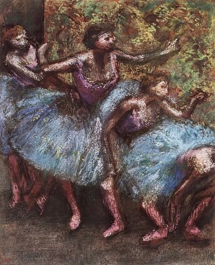 Edgar Degas Vier Taenzerinnen hinter den Kulissen 1 Wandbild