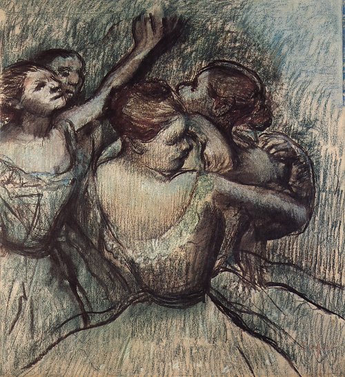 Edgar Degas Vier Taenzerinnen in Halbfigur Wandbild