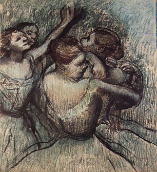 Edgar Degas Vier Taenzerinnen in Halbfigur Wandbild