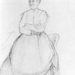 Edgar-Degas-Vor-einem-Sessel-stehende-Dame