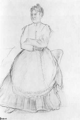 Edgar Degas Vor einem Sessel stehende Dame Wandbild