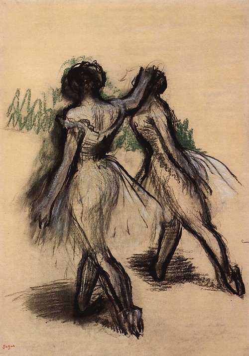Edgar Degas Zwei Taenzerinnen 2 Wandbild