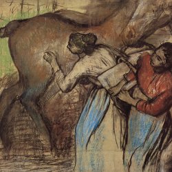Edgar-Degas-Zwei-Waescherinnen-und-Pferde