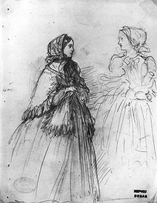 Edgar Degas Zwei junge Damen im Strassenkostuem Wandbild