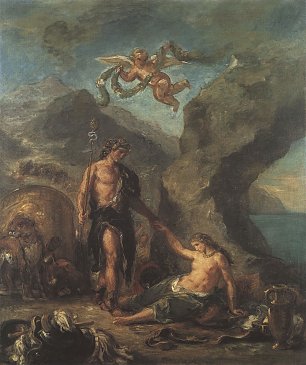 Eugene Delacroix Baccharus und Ariadne Wandbild