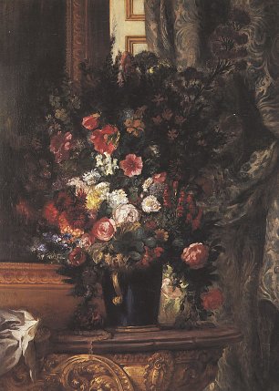 Eugene Delacroix Blumen in blauer Vase Wandbild