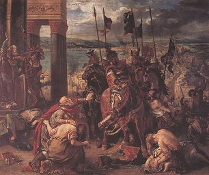 Eugene Delacroix Der Einzug der Kreuzfahrer in Konstantinopel Wandbild