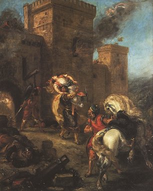 Eugene Delacroix Die Entfuehrung der Rebecca Wandbild