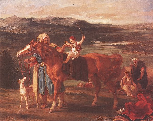 Eugene Delacroix Die Reitstunde Wandbild
