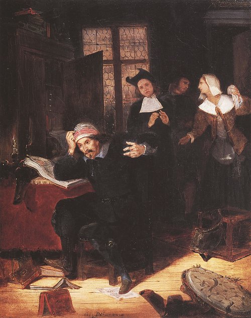 Eugene Delacroix Don Quichotte in seiner Bibliothek Wandbild