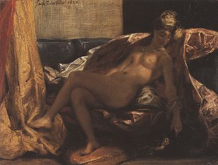 Eugene Delacroix Frau mit Papagei Wandbild