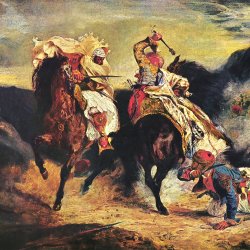 Eugene-Delacroix-Kampf-des-Giaur-mit-dem-Pascha