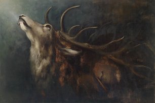 Karl Wilhelm Diefenbach Sterbender Hirsch Wandbild