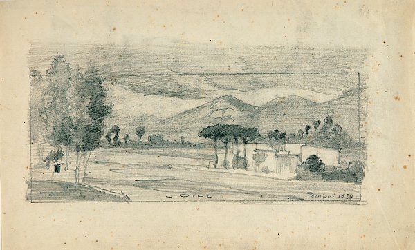 Ludwig Dill Pompei Wandbild