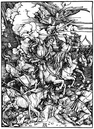 Albrecht Duerer Illustration zur Apokalypse 4 Wandbild
