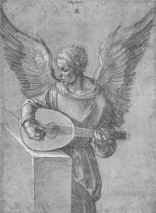 Albrecht Duerer Engel mit Laut Wandbild