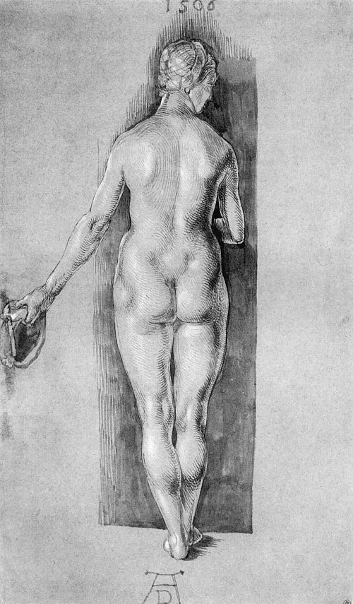 Albrecht Duerer Weiblicher Akt Rueckenfigur Wandbild