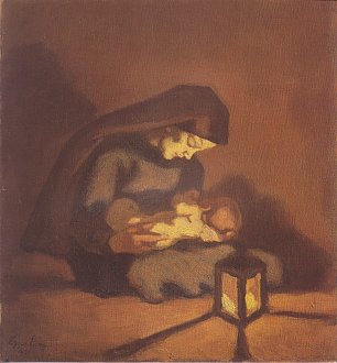 Albin Egger Lienz Madonna mit Kind Wandbild