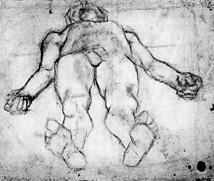 Albin Egger Lienz Studie zum Toten Wandbild