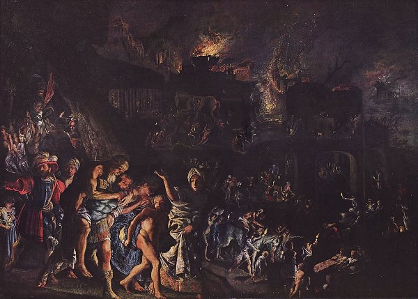Adam Elsheimer Der Brand Trojas Wandbild