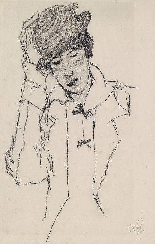Anton Faistauer Dame mit Hut Wandbild