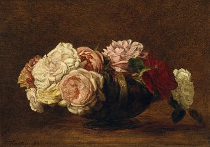 Henri Fantin Latour Roses in a Bowl Wandbild