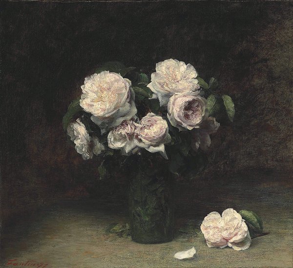 Henri Fantin Latour Roses in a Glass Wandbild