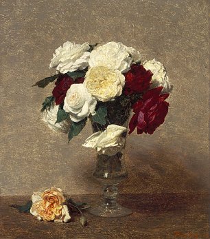 Henri Fantin Latour Roses in a Glassvase Wandbild