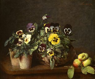 Henri Fantin Latour Still life with Pansies Wandbild