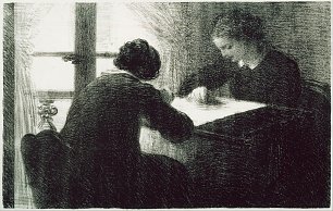 Henri Fantin Latour The Embroiderers Wandbild