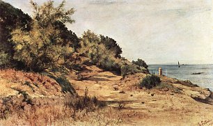 Giovanni Fattori Bewaldeter Strand Wandbild