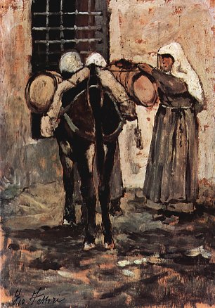 Giovanni Fattori Nonne mit Esel Wandbild