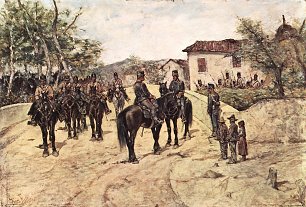 Giovanni Fattori Rast der Kavallerieeinheit Wandbild