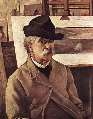 Giovanni Fattori SelbstPortrait mit sechzig Jahren Wandbild