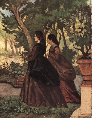 Giovanni Fattori Zwei Damen im Garten von Castiglioncello Wandbild