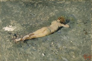 Maria Fortuny Nu en la platja de Portici Wandbild
