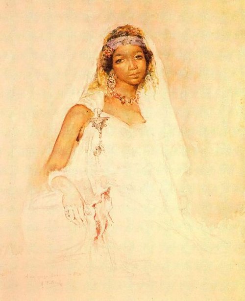Maria Fortuny Portrait of a young Moroccan girl Wandbild