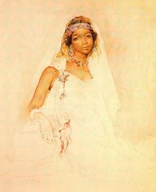 Maria Fortuny Portrait of a young Moroccan girl Wandbild