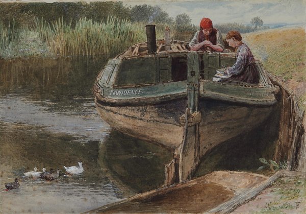 Myles Birket Foster Barge on the Thames Wandbild